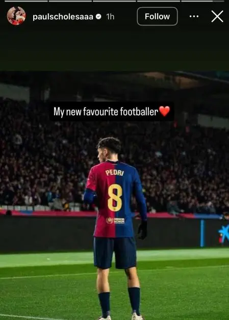 Esta fue la historia de Scholes en redes sociales