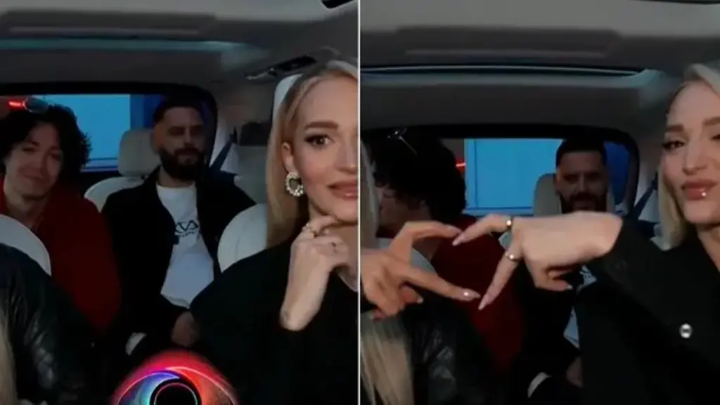 Brikena  Selin  Mal dhe Miri hipin në makinë për xhiron e tyre në Tiranë