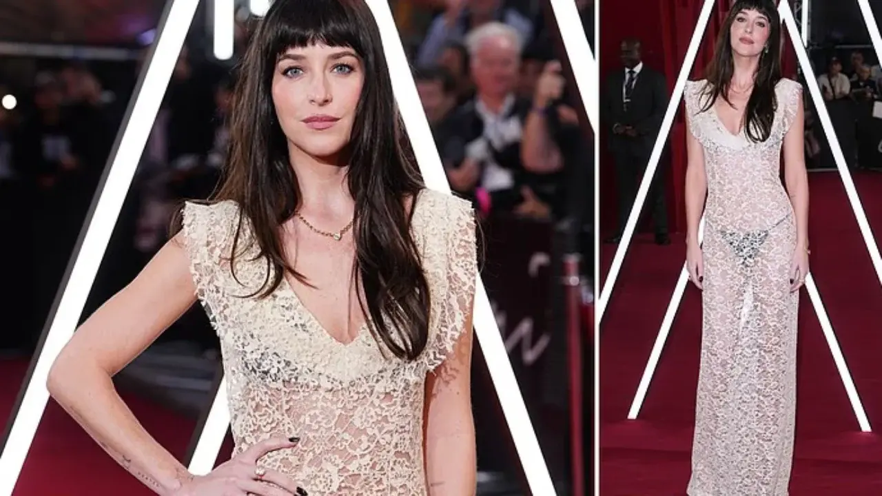 Dakota Johnson mahnit me fustanin e saj transparent në premierën e ‘Verity’